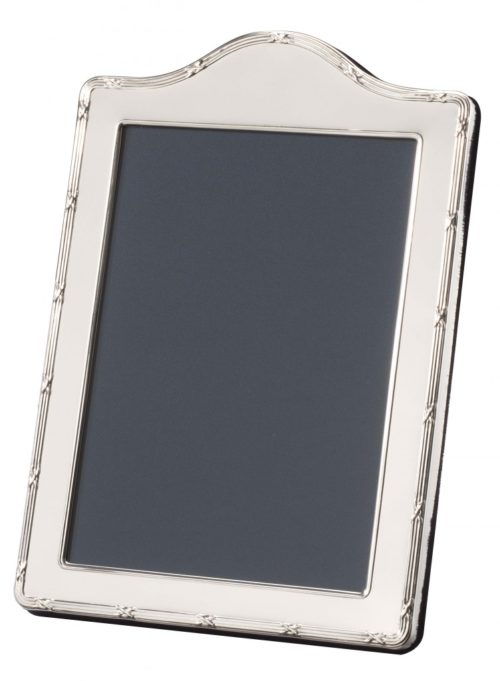 Silver Arched Photo Frame Ribbon Reed