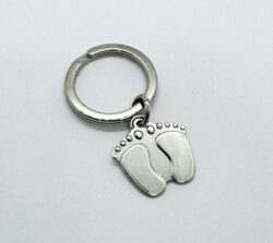 Silver Baby Feet Keyring