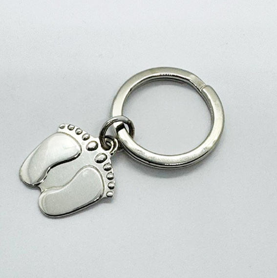 Silver Baby Feet Keyring Silver Baby Feet Keyring