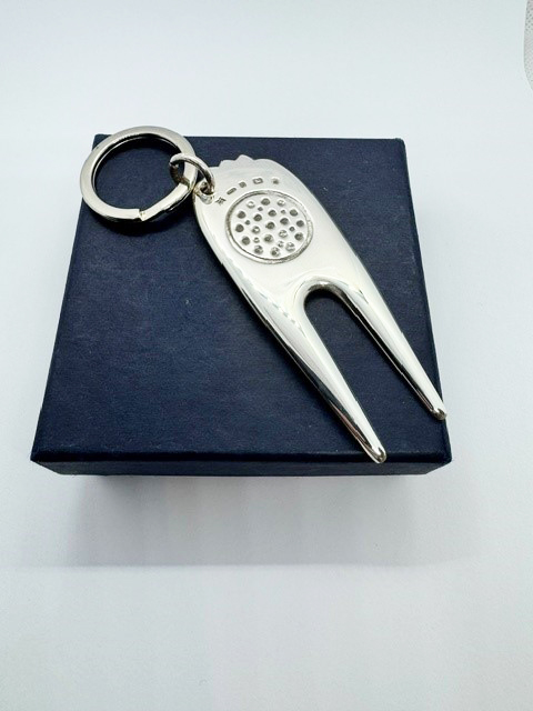 Silver Golfball Divot Lifter Keyring Silver Golfball Divot Lifter Keyring