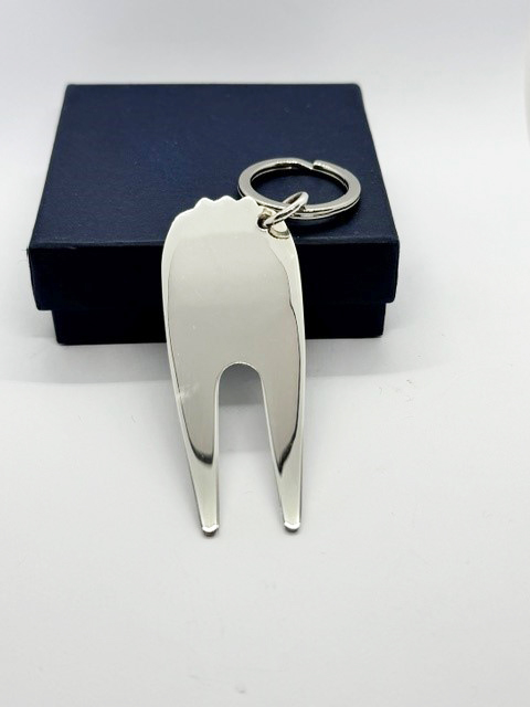 Silver Golfball Divot Lifter Keyring Silver Golfball Divot Lifter Keyring